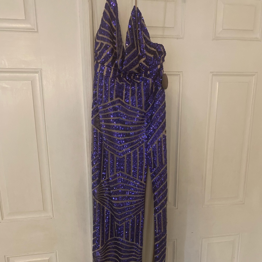Beautiful purple sequin sexy gown. showstopper & standout unique gown brand new.